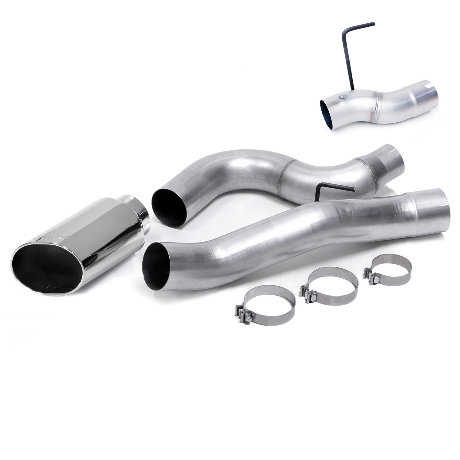 Monster Exhaust System 5-inch Single Exit Chrome Tip for 13-18 Ram 2500/3500 6.7L Cummins Mega-Cab SB Banks Power-1