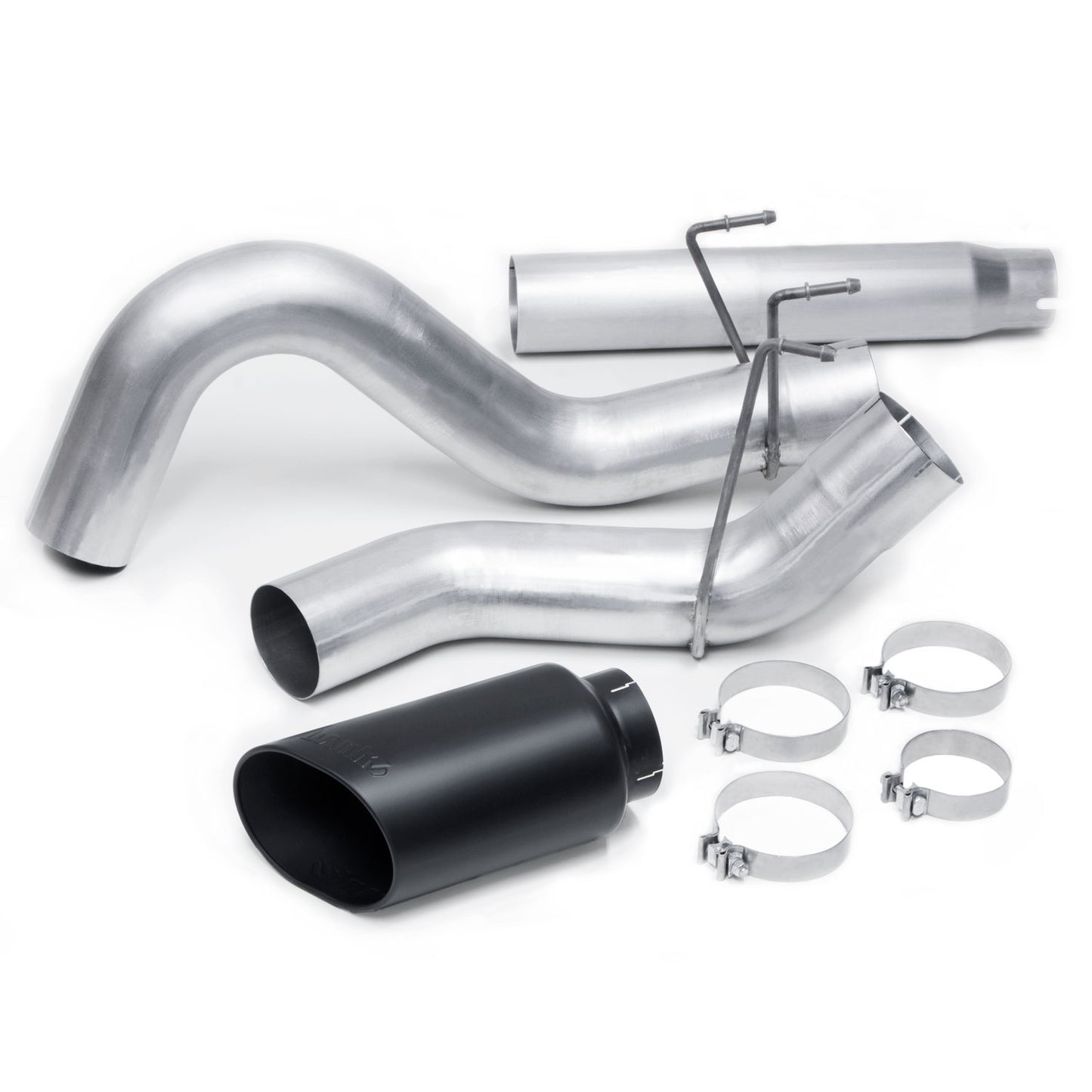 Monster Exhaust System 5-inch Single S/S-Black Tip for 10-12 Ram 2500/3500 Cummins 6.7L CCSB CCLB MCSB Banks Power-1