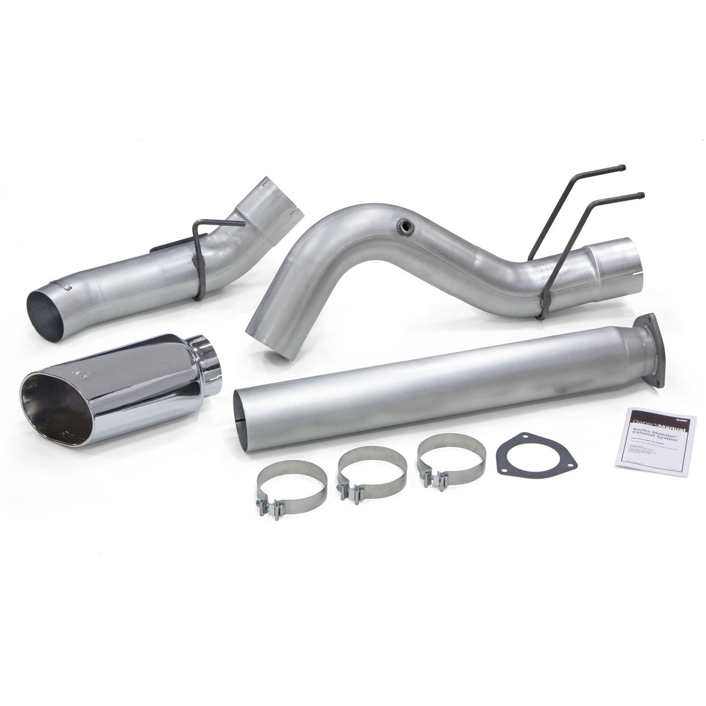 Monster Exhaust System 5-inch Single Exit Chrome Tip 17-26 Ford F250/F350/F450 6.7L Banks Power-1