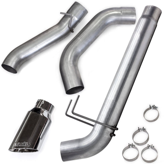 Monster Exhaust System for 19-24 RAM 2500/3500 6.7L Cummins Crew Cab Long Bed (SRW) Chrome-Plated Stainless Tip Banks Power-1