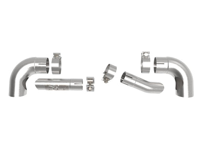 Mach Force-Xp 304 Stainless Steel OE Replacement Exhaust Tips Brushed Jeep Wrangler 392 21-26 V8-6.4L aFe Power-1