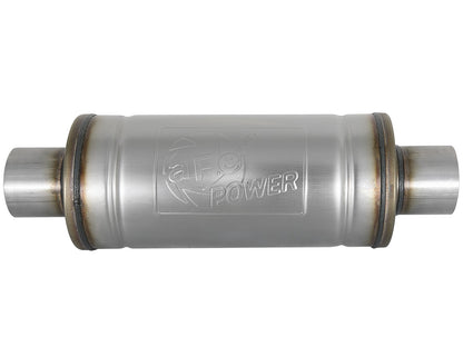 Mach Force-Xp 409 Stainless Steel Muffler 3 Inch ID Center/Center x 6 Inch Dia. x 14 Inch L - Round Body aFe Power-1