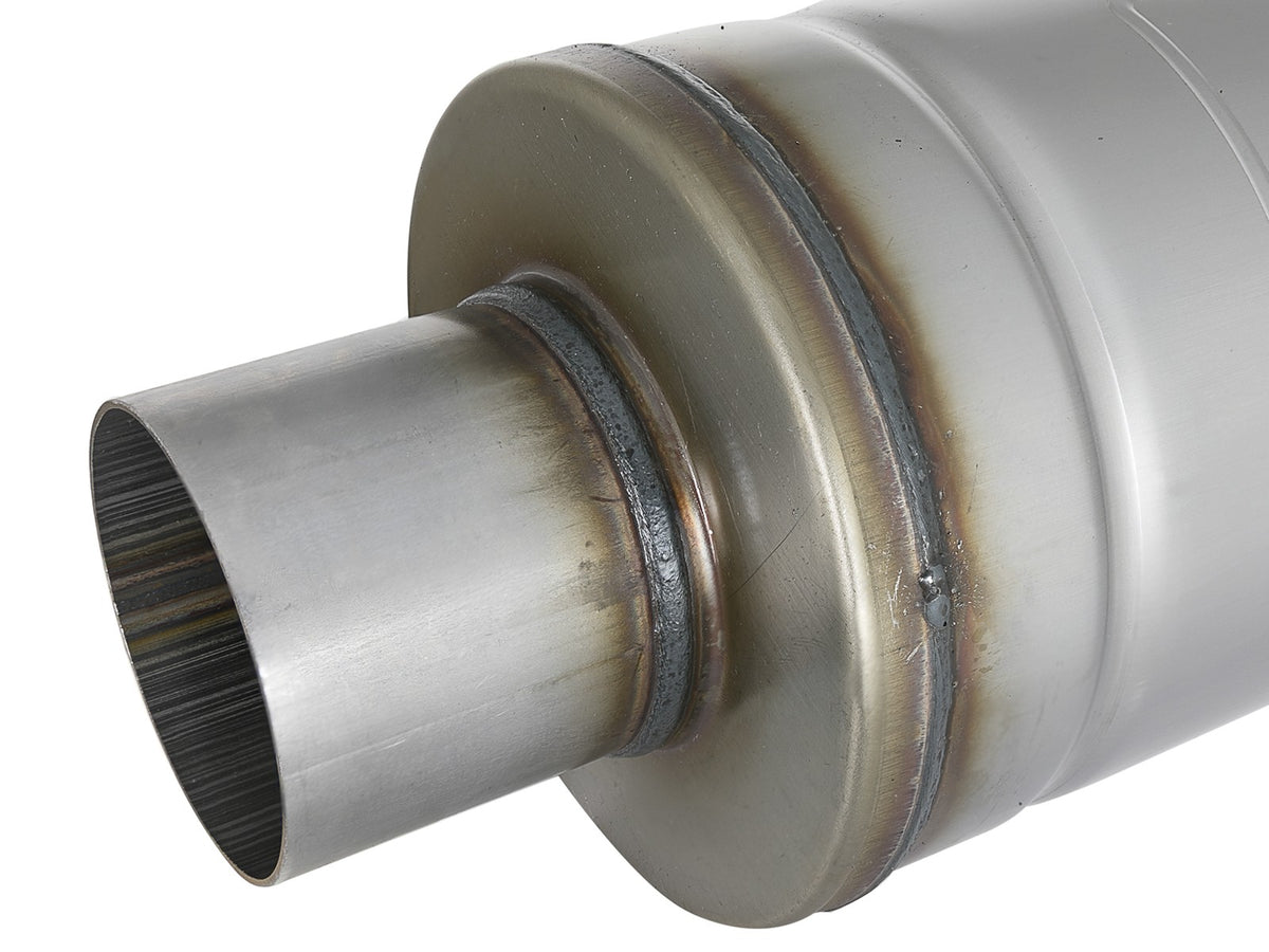 Mach Force-Xp 409 Stainless Steel Muffler 3 Inch ID Center/Center x 6 Inch Dia. x 14 Inch L - Round Body aFe Power-3