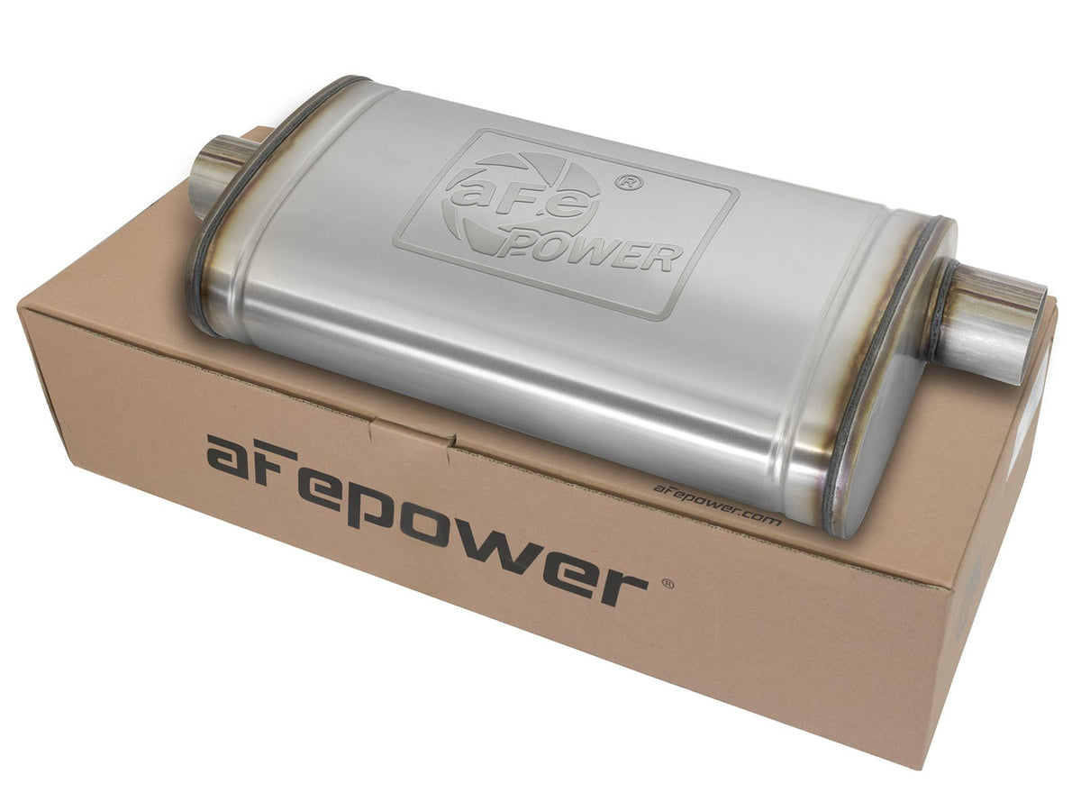 Mach Force-Xp 409 Stainless Steel Muffler 3 Inch ID Center/Offset x 11 Inch W x 5 Inch H x 22 Inch L - Oval Body aFe Power