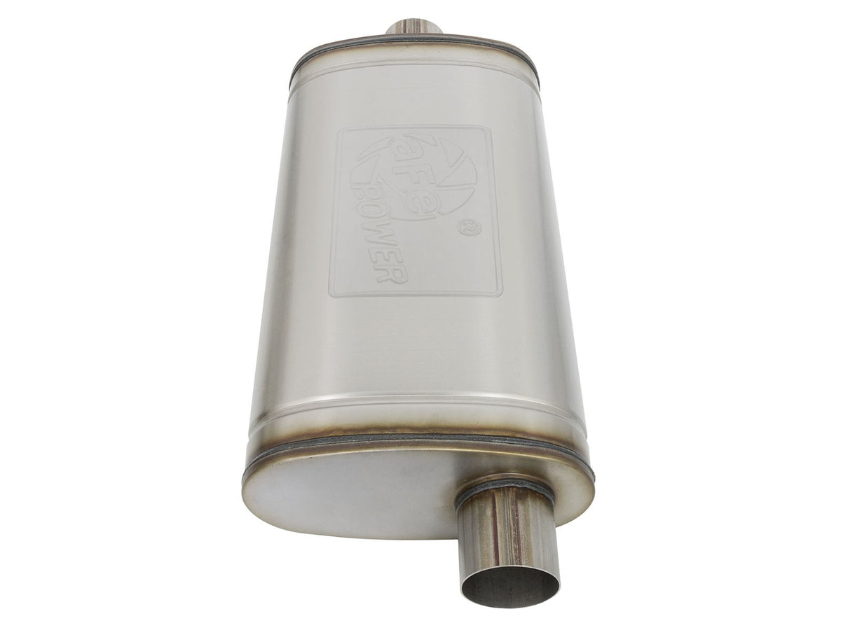 Mach Force-Xp 409 Stainless Steel Muffler 3 Inch ID Center/Offset x 11 Inch W x 5 Inch H x 22 Inch L - Oval Body aFe Power-2