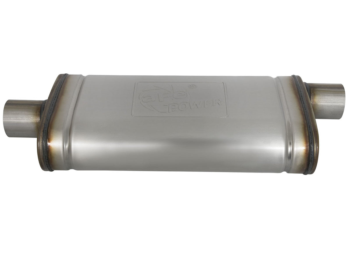 Mach Force-Xp 409 Stainless Steel Muffler 2-1/2 Inch ID Center/Offset x 9 Inch W x 4 Inch H x 18 Inch L - Oval Body aFe Power-1