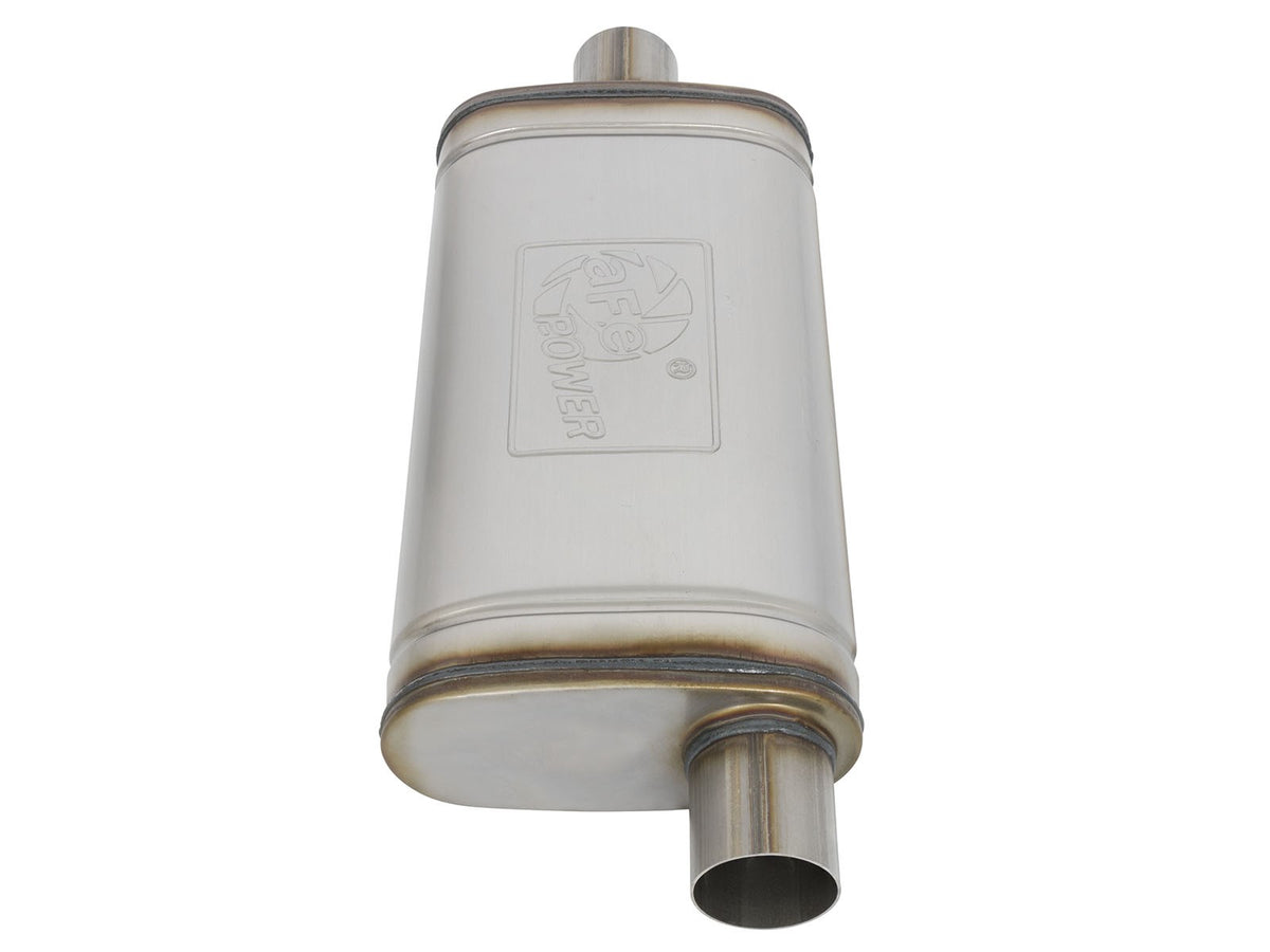 Mach Force-Xp 409 Stainless Steel Muffler 2-1/2 Inch ID Center/Offset x 9 Inch W x 4 Inch H x 18 Inch L - Oval Body aFe Power-2