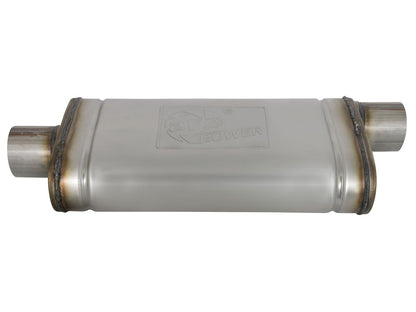 Mach Force-Xp 409 Stainless Steel Muffler 3 Inch ID Center/Offset x 9 Inch W x 4 Inch H x 18 Inch L- Oval Body aFe Power-1
