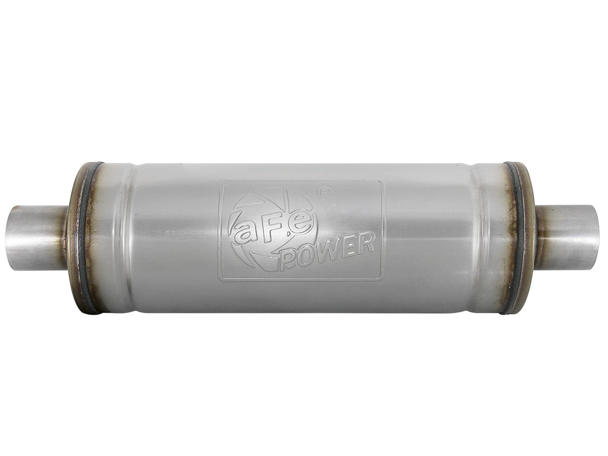 Mach Force-Xp 409 Stainless Steel Muffler 2-1/2 Inch ID Center/Center 18 Inch L x 6 Inch Dia - Round Body aFe Power-1