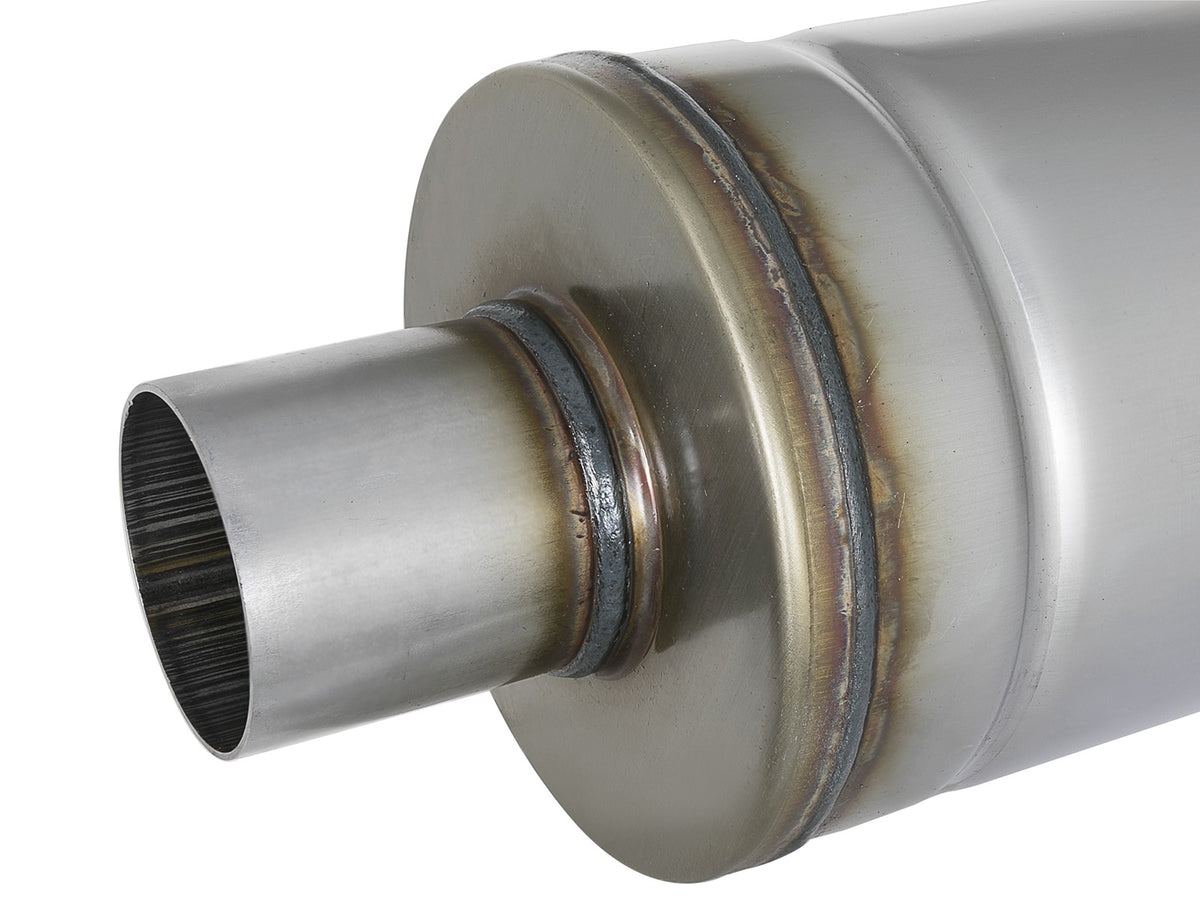 Mach Force-Xp 409 Stainless Steel Muffler 2-1/2 Inch ID Center/Center 18 Inch L x 6 Inch Dia - Round Body aFe Power-3