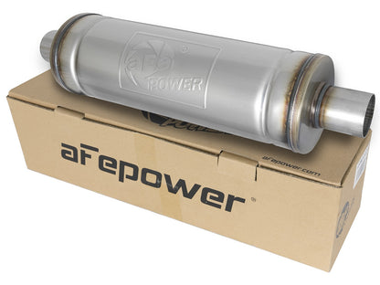 Mach Force-Xp 409 Stainless Steel Muffler 2-1/2 Inch ID Center/Center 18 Inch L x 6 Inch Dia - Round Body aFe Power-4