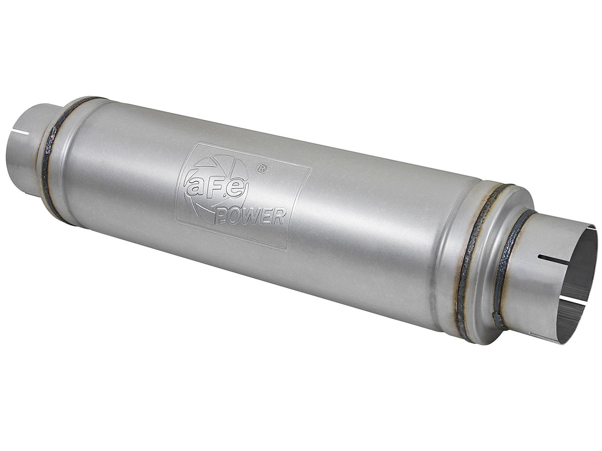 Atlas Aluminized Steel Muffler 5 Inch ID Center/Center x 7 Inch Dia. x 24 Inch L - Round Body aFe Power