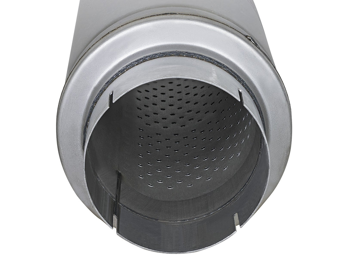 Atlas Aluminized Steel Muffler 5 Inch ID Center/Center x 7 Inch Dia. x 24 Inch L - Round Body aFe Power-2