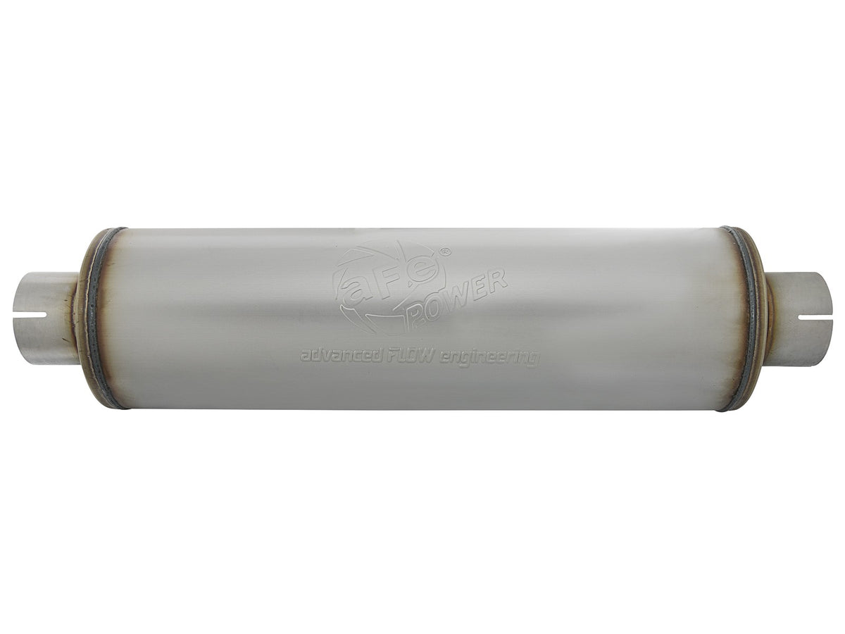 Mach Force-Xp 409 Stainless Steel Muffler 3-1/2 Inch ID Center/Center x 7 Inch Dia. x 24 Inch L - Round Body aFe Power-1