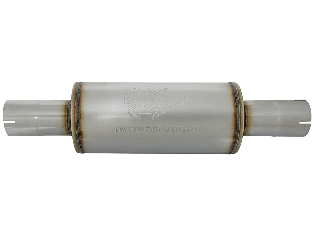 Atlas Aluminized Steel Muffler 3-1/2 Inch ID Center/Center x 7 Inch Dia. X 16 Inch L - Round Body aFe Power-1