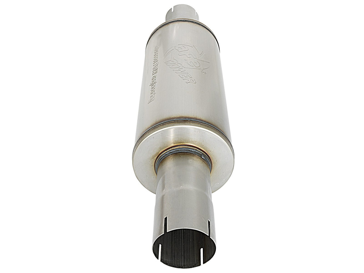 Atlas Aluminized Steel Muffler 3-1/2 Inch ID Center/Center x 7 Inch Dia. X 16 Inch L - Round Body aFe Power-2