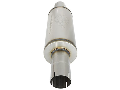 Atlas Aluminized Steel Muffler 3-1/2 Inch ID Center/Center x 7 Inch Dia. X 16 Inch L - Round Body aFe Power-2