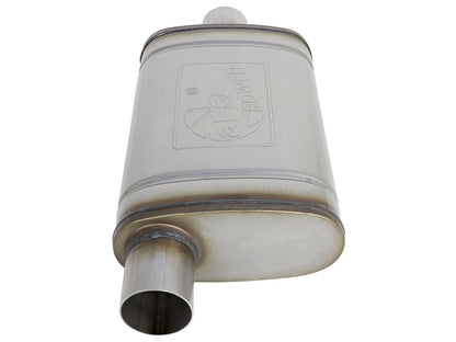 Mach Force-Xp 409 Stainless Steel Muffler 2-1/2 Inch ID Offset/Center x 9 Inch W x 4 Inch H x 14 Inch L - Oval Body aFe Power-1