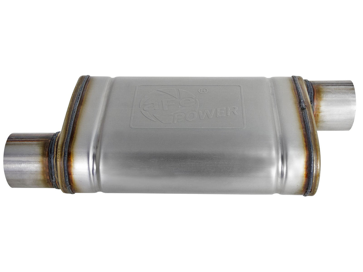Mach Force-Xp 409 Stainless Steel Muffler 3 Inch ID Offset/Offset x 4 Inch H x 9 Inch W x 14 Inch L - Oval Body aFe Power-2