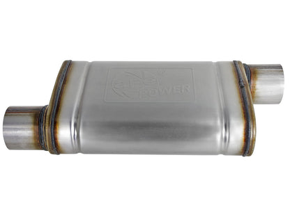Mach Force-Xp 409 Stainless Steel Muffler 3 Inch ID Offset/Offset x 4 Inch H x 9 Inch W x 14 Inch L - Oval Body aFe Power-2
