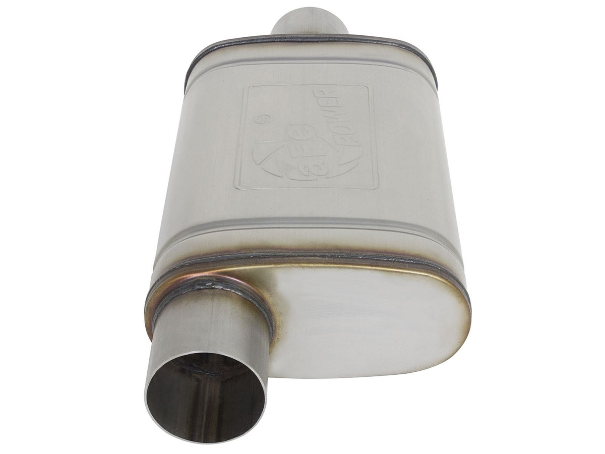 Mach Force-Xp 409 Stainless Steel Muffler 3 Inch ID Center/Offset x 4 Inch H x 9 Inch W x 14 Inch L - Oval Body aFe Power-2