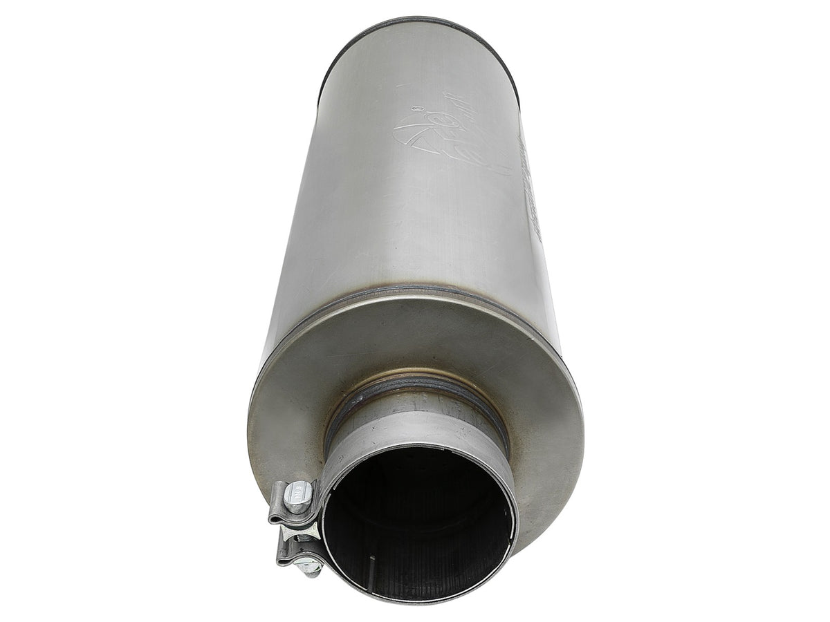Saturn 4S 409 Stainless Steel Muffler 4 Inch ID Center/Center x 8 Inch Dia. x 30 Inch Oal - Round Body aFe Power-2