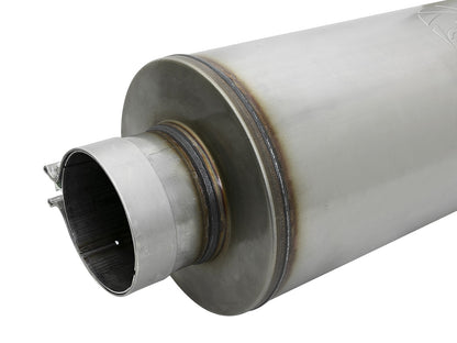 Saturn 4S 409 Stainless Steel Muffler 4 Inch ID Center/Center x 8 Inch Dia. x 30 Inch Oal - Round Body aFe Power-3