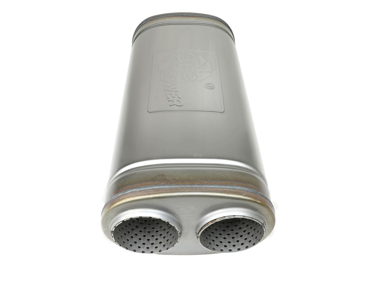 Mach Force-Xp 409 Stainless Steel Muffler 3 Inch Dual Inlet/Dual Outlet 5 Inch H x 8 Inch W x 18 Inch L aFe Power-1