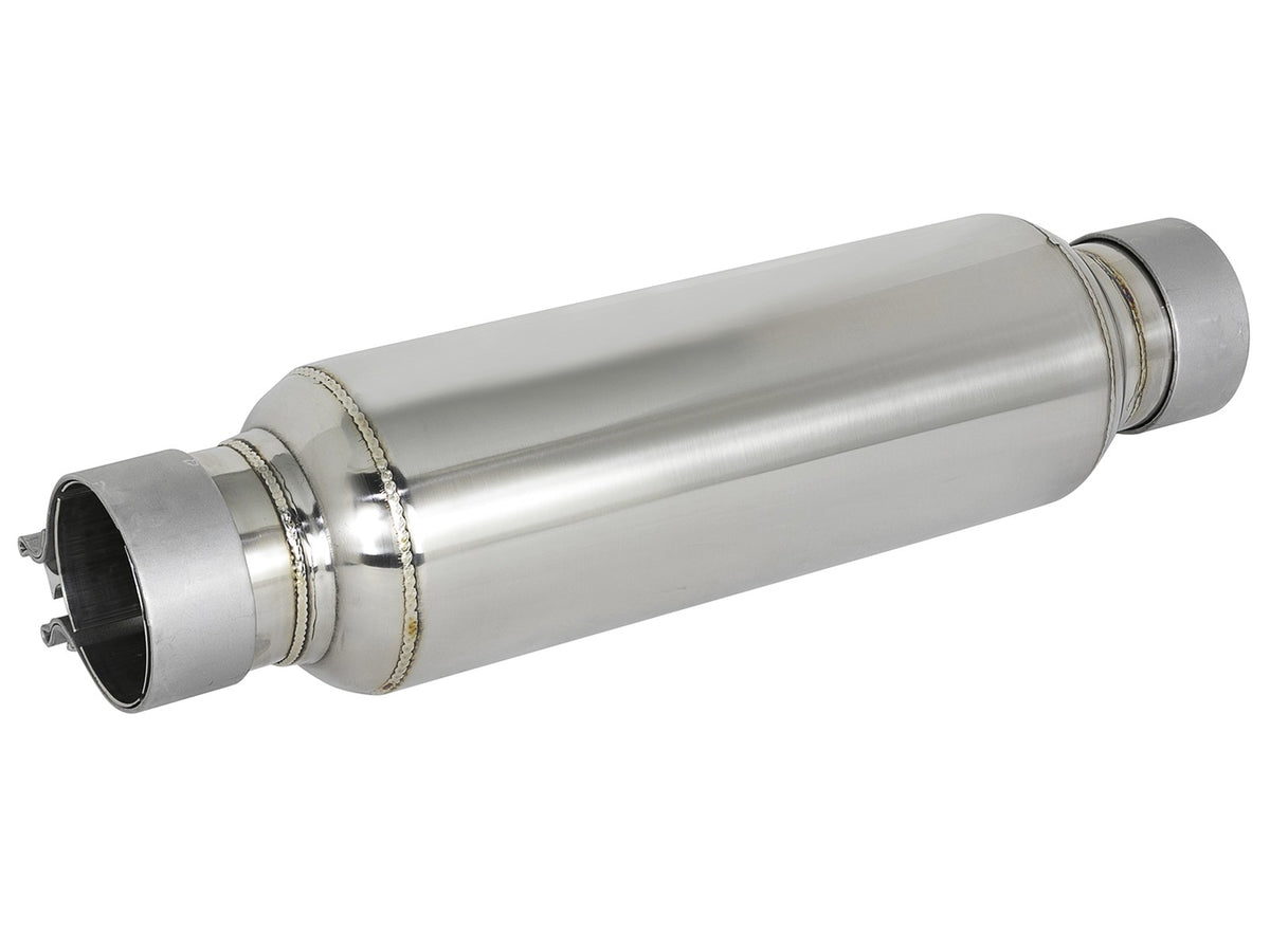 Mach Force-Xp 304 Stainless Steel Resonator 2-1/2 Inch Inlet/Outlet x 4 Inch Dia. x 12 Inch Body aFe Power