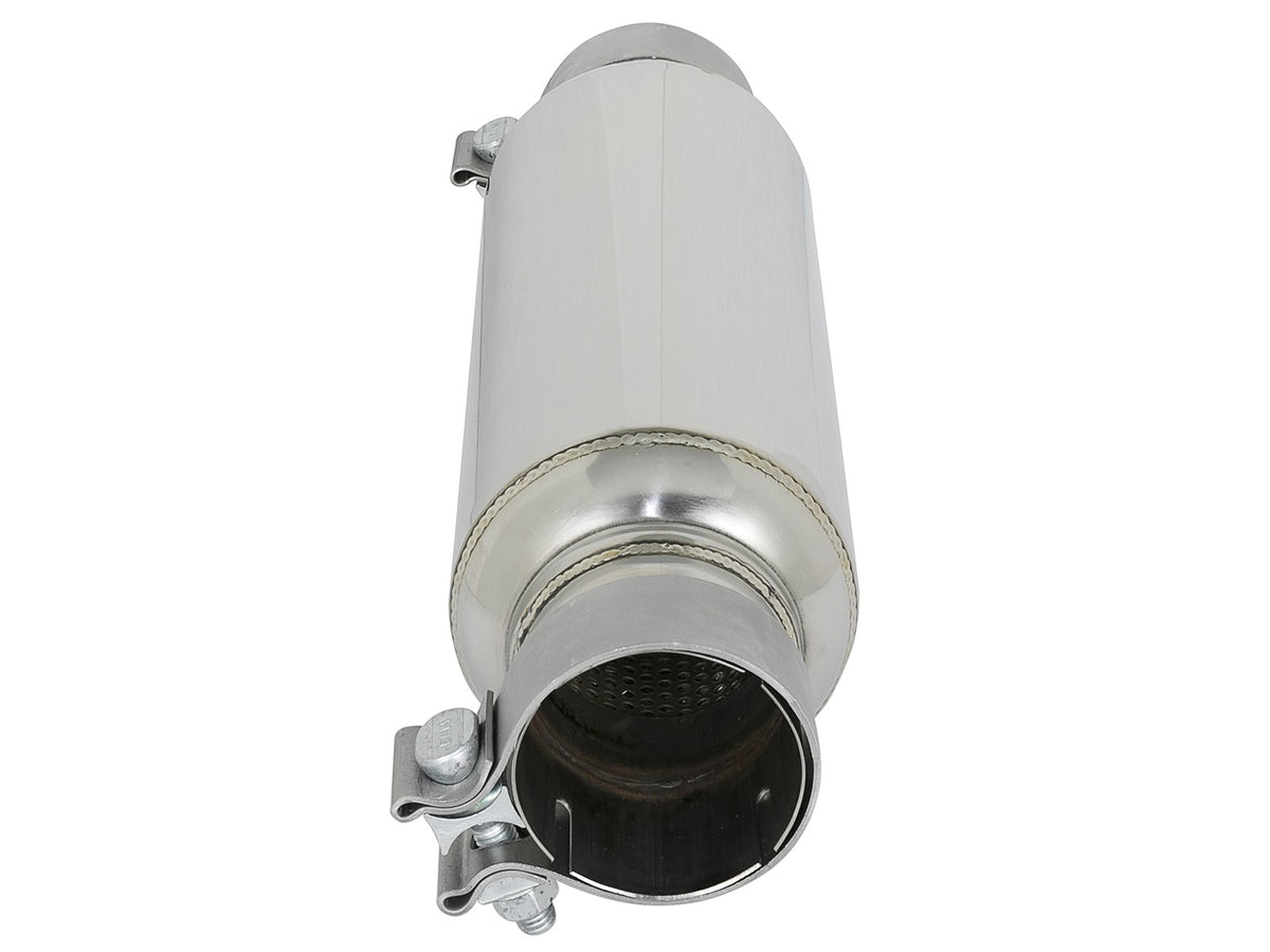 Mach Force-Xp 304 Stainless Steel Resonator 2-1/2 Inch Inlet/Outlet x 4 Inch Dia. x 12 Inch Body aFe Power-2