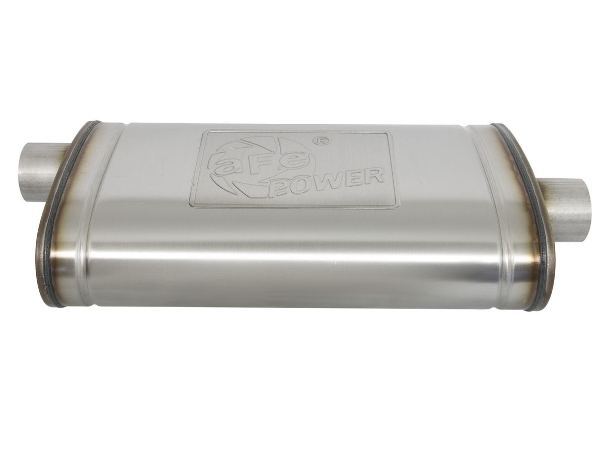 Mach Force-Xp 304 Stainless Steel Muffler 3 Inch Inlet (Center) / 3 Inch Outlet (Off-Center) x 22 Inch L x 11 Inch W x 5 Inch H aFe Power-1