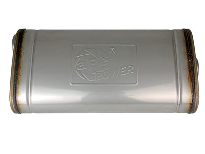 Mach Force-Xp 304 Stainless Steel Muffler 2-1/2 Inch ID Center/Offset x 9 Inch W x 4 Inch H x 18 Inch L - Oval Body aFe Power-1