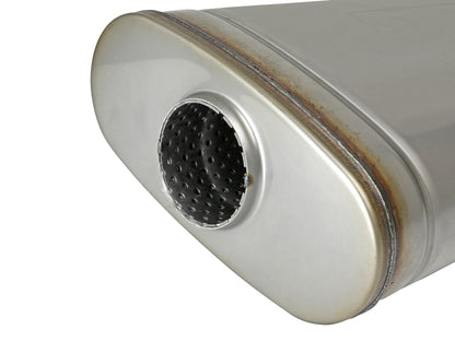 Mach Force-Xp 304 Stainless Steel Muffler 2-1/2 Inch ID Center/Offset x 9 Inch W x 4 Inch H x 18 Inch L - Oval Body aFe Power-3
