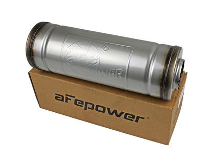 Mach Force-Xp 304 Stainless Steel Muffler 2-1/2 Inch ID Center/Center x 9 Inch Dia. x 14 Inch L - Round Body aFe Power