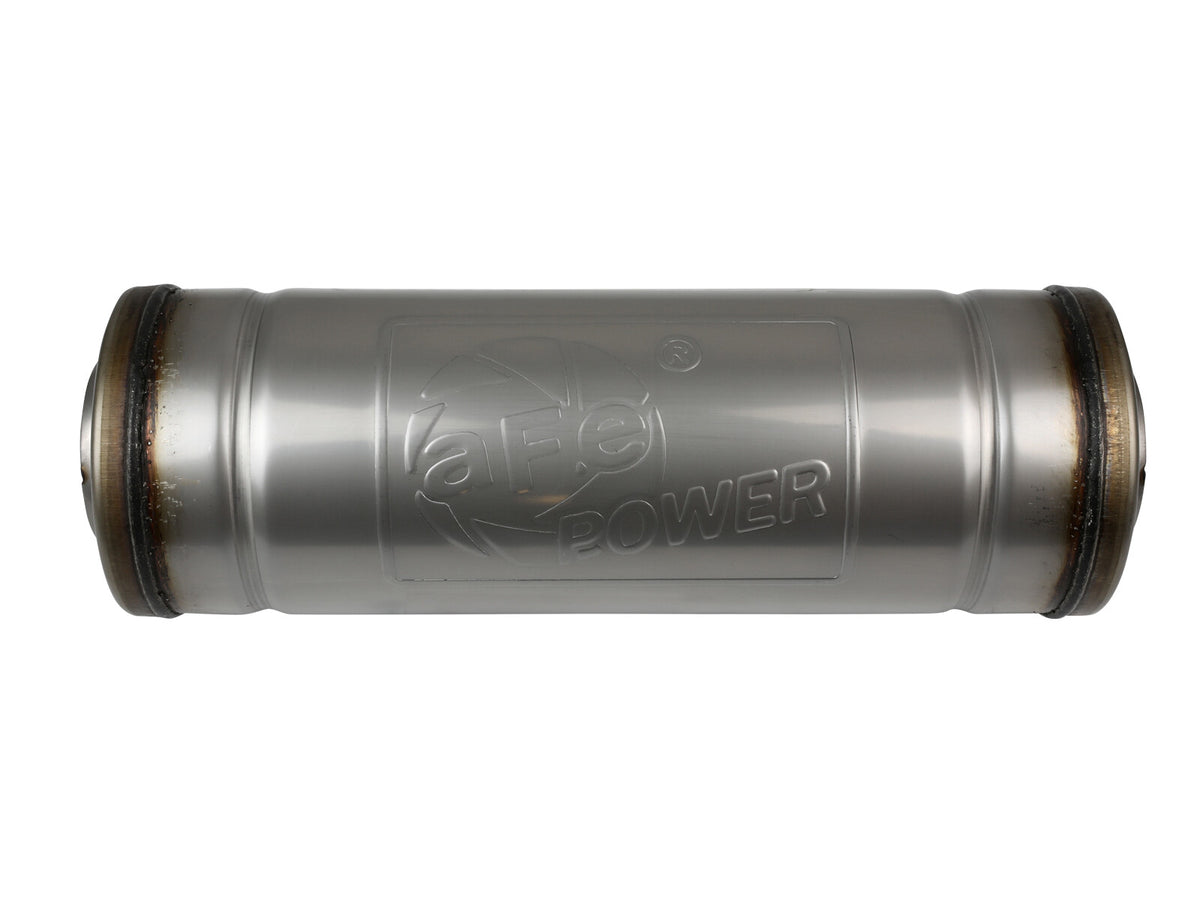 Mach Force-Xp 304 Stainless Steel Muffler 2-1/2 Inch ID Center/Center x 9 Inch Dia. x 14 Inch L - Round Body aFe Power-1