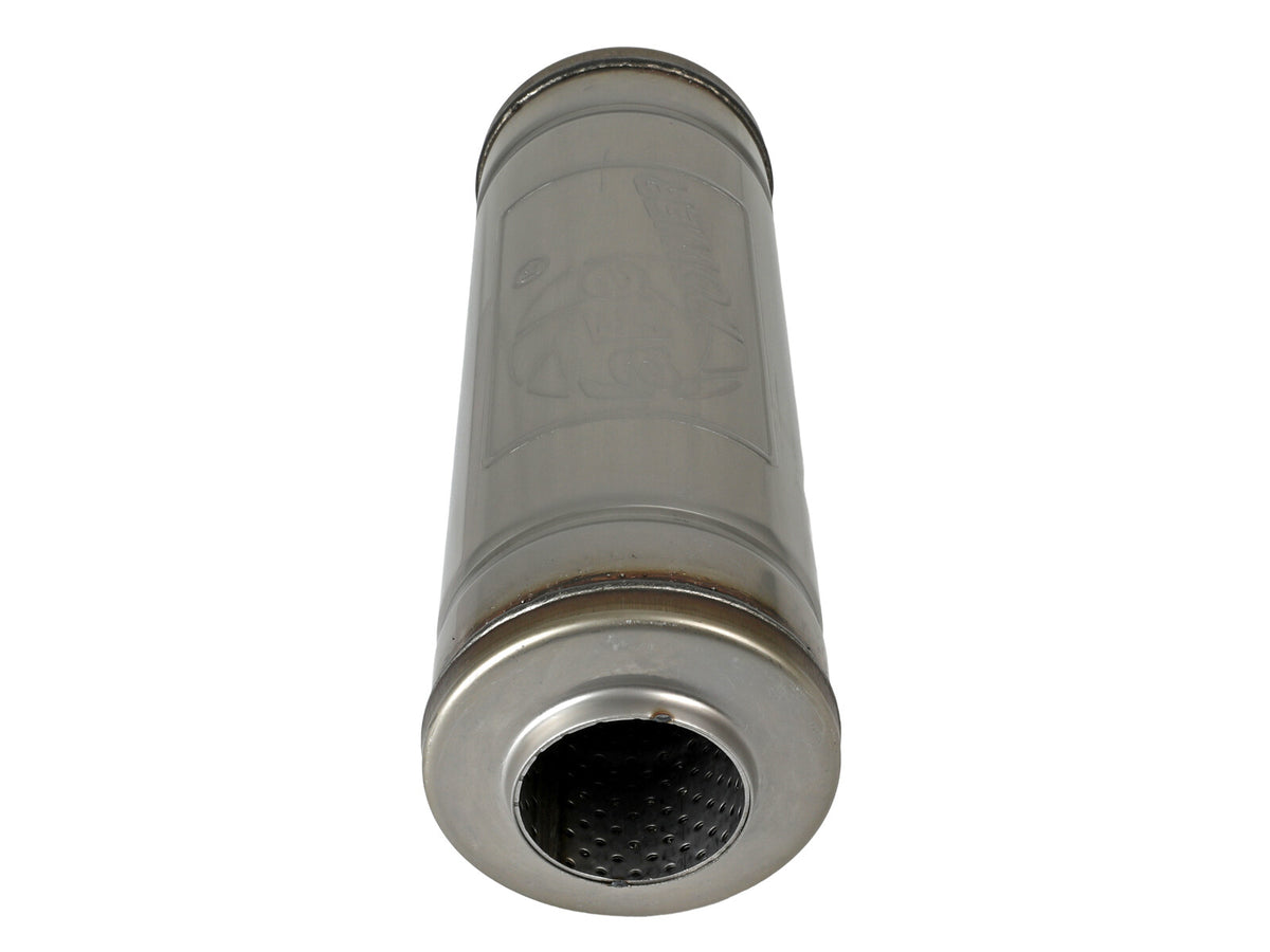 Mach Force-Xp 304 Stainless Steel Muffler 2-1/2 Inch ID Center/Center x 9 Inch Dia. x 14 Inch L - Round Body aFe Power-2