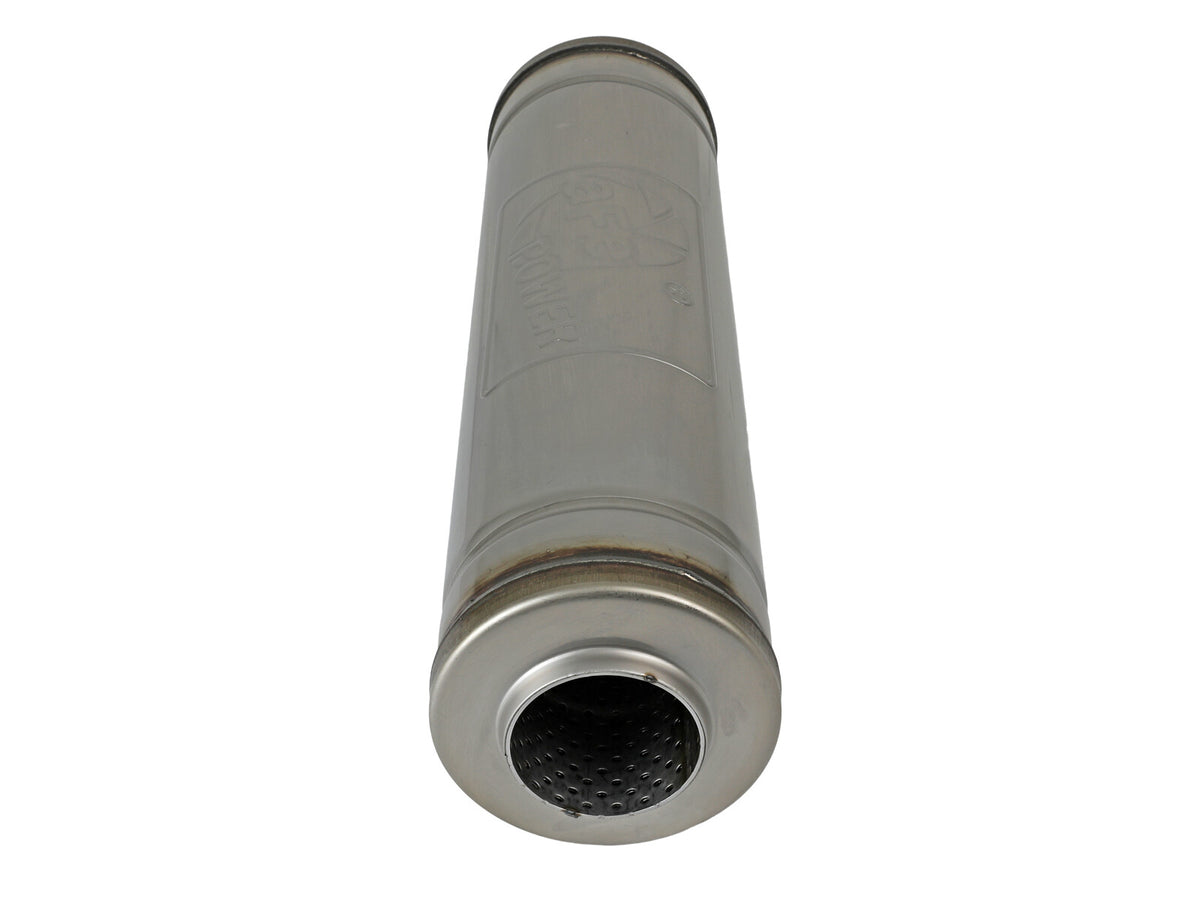 Mach Force-Xp 304 Stainless Steel Muffler 2-1/2 Inch ID Center/Center x 5 Inch Dia. x 18 Inch L - Round Body aFe Power-2