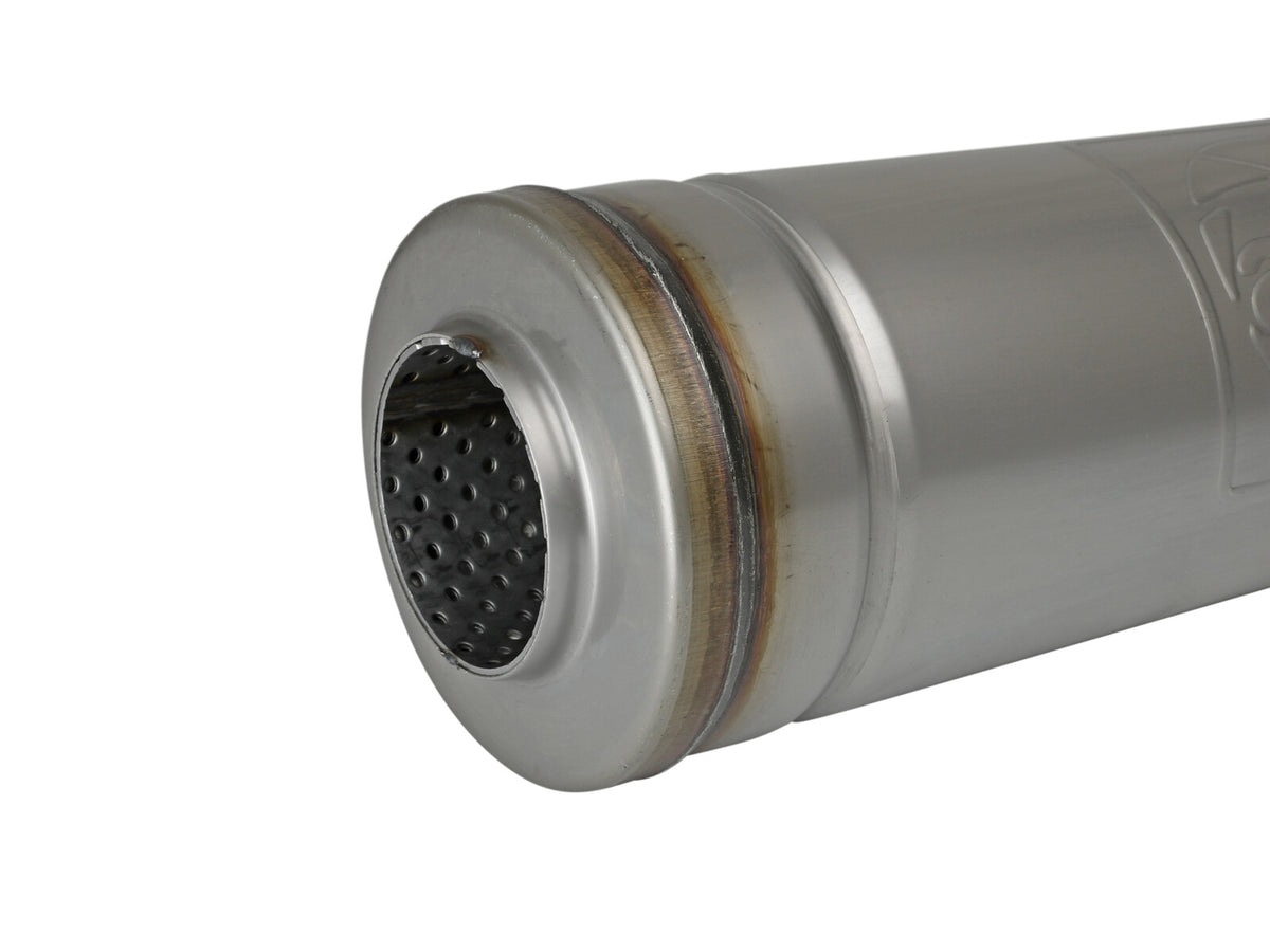 Mach Force-Xp 304 Stainless Steel Muffler 2-1/2 Inch ID Center/Center x 5 Inch Dia. x 18 Inch L - Round Body aFe Power-3