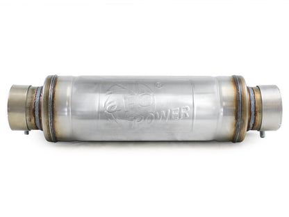 Mach Force-Xp 304 Stainless Steel Muffler 3 Inch ID Center/Center x 5 Inch Dia. x 19 Inch Overall Length - Round Body aFe Power-1
