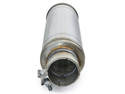 Mach Force-Xp 304 Stainless Steel Muffler 3 Inch ID Center/Center x 5 Inch Dia. x 19 Inch Overall Length - Round Body aFe Power-2