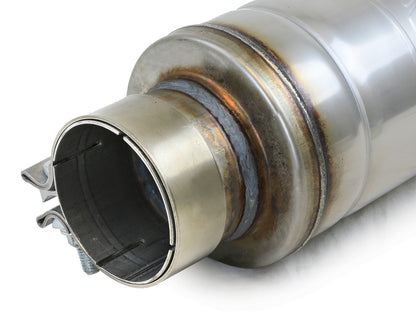 Mach Force-Xp 304 Stainless Steel Muffler 3 Inch ID Center/Center x 5 Inch Dia. x 19 Inch Overall Length - Round Body aFe Power-3