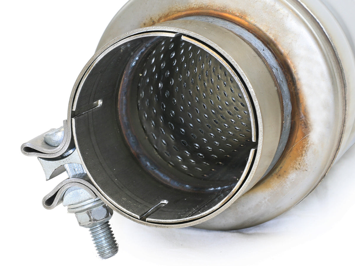 Mach Force-Xp 304 Stainless Steel Muffler 3 Inch ID Center/Center x 5 Inch Dia. x 19 Inch Overall Length - Round Body aFe Power-4