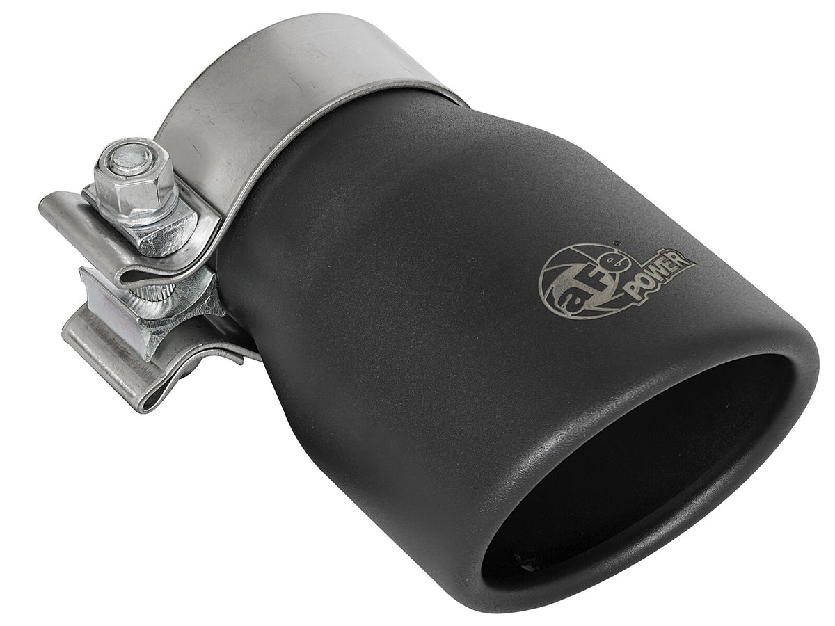 Mach Force-Xp 409 Stainless Steel Clamp-on Exhaust Tip Black 2-1/2 Inch Inlet x 3-1/2 Inch Outlet x 6 Inch L aFe Power