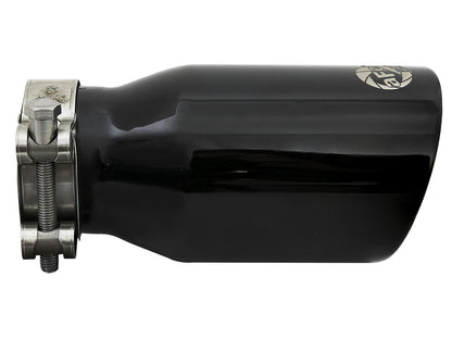 Mach Force-Xp 304 Stainless Steel Clamp-on Exhaust Tip Black 2-1/2 Inch Inlet x 3-1/2 Inch Outlet X 7 Inch L aFe Power-1