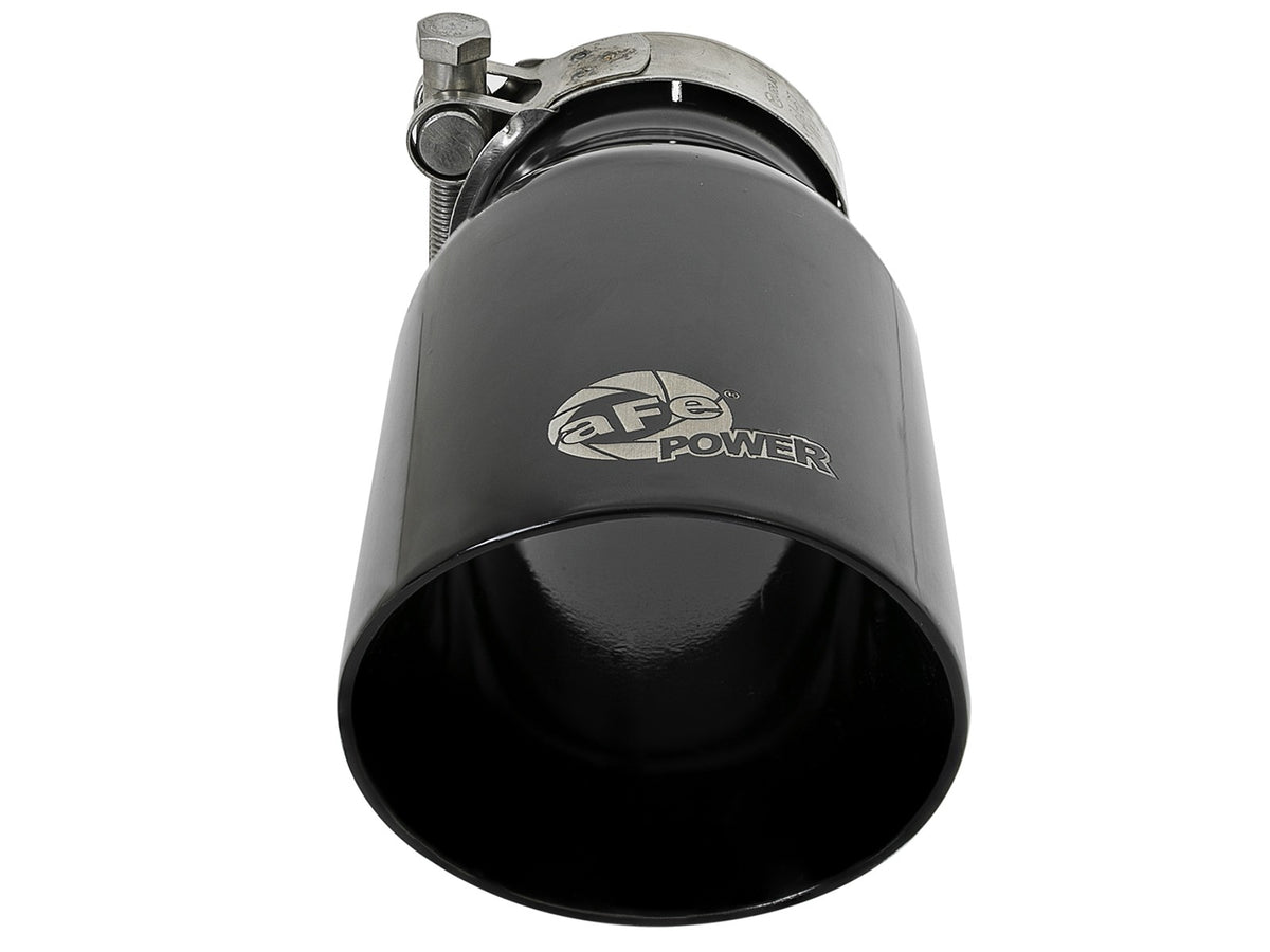 Mach Force-Xp 304 Stainless Steel Clamp-on Exhaust Tip Black 2-1/2 Inch Inlet x 3-1/2 Inch Outlet X 7 Inch L aFe Power-2