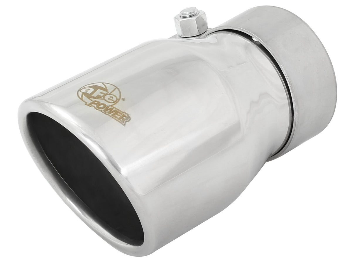 Mach Force-Xp 304 Stainless Steel Clamp-on Exhaust Tip Polished 2-1/2 Inch Inlet x 3-1/2 Inch Outlet x 6 Inch L aFe Power