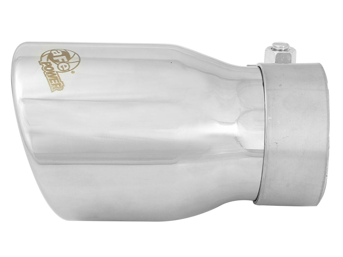 Mach Force-Xp 304 Stainless Steel Clamp-on Exhaust Tip Polished 2-1/2 Inch Inlet x 3-1/2 Inch Outlet x 6 Inch L aFe Power-1