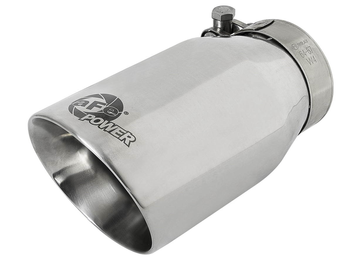 Mach Force-Xp 304 Stainless Steel Clamp-on Exhaust Tip Polished 2-1/2 Inch Inlet x 3-1/2 Inch Outlet X 7 Inch L aFe Power