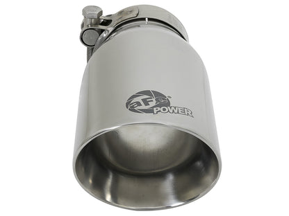 Mach Force-Xp 304 Stainless Steel Clamp-on Exhaust Tip Polished 2-1/2 Inch Inlet x 3-1/2 Inch Outlet X 7 Inch L aFe Power-2