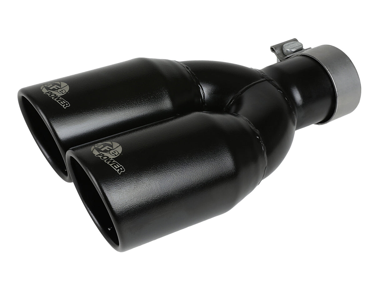 Mach Force-Xp 409 Stainless Steel Clamp-on Exhaust Tip Black 2-1/2 Inch Inlet x 3-1/2 Inch Outlet X 12 Inch L aFe Power